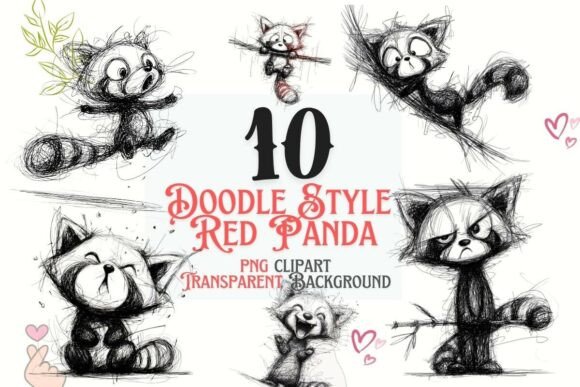 Download Doodle Red Panda PNG Clipart ART Bundle - Panda png Collection