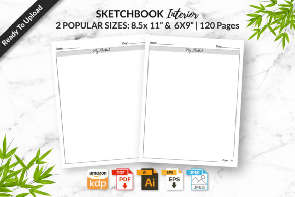 Download Sketchbook KDP Interior- Ready to Upload - Sketch Collection