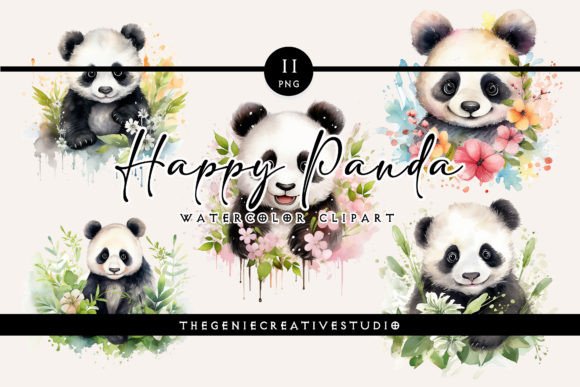 Download Watercolor Happy Panda PNG Clipart - Panda png Collection