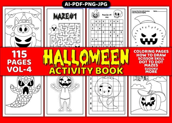 Download Halloween Activity Book Vol-4 - Halloween activity book Collection