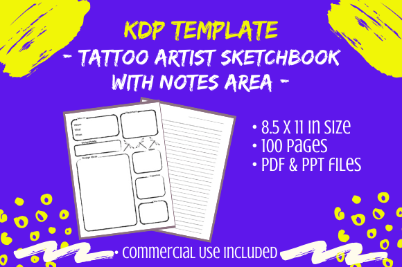 Download KDP Template - Tattoo Artist Sketch Book - Sketch Collection